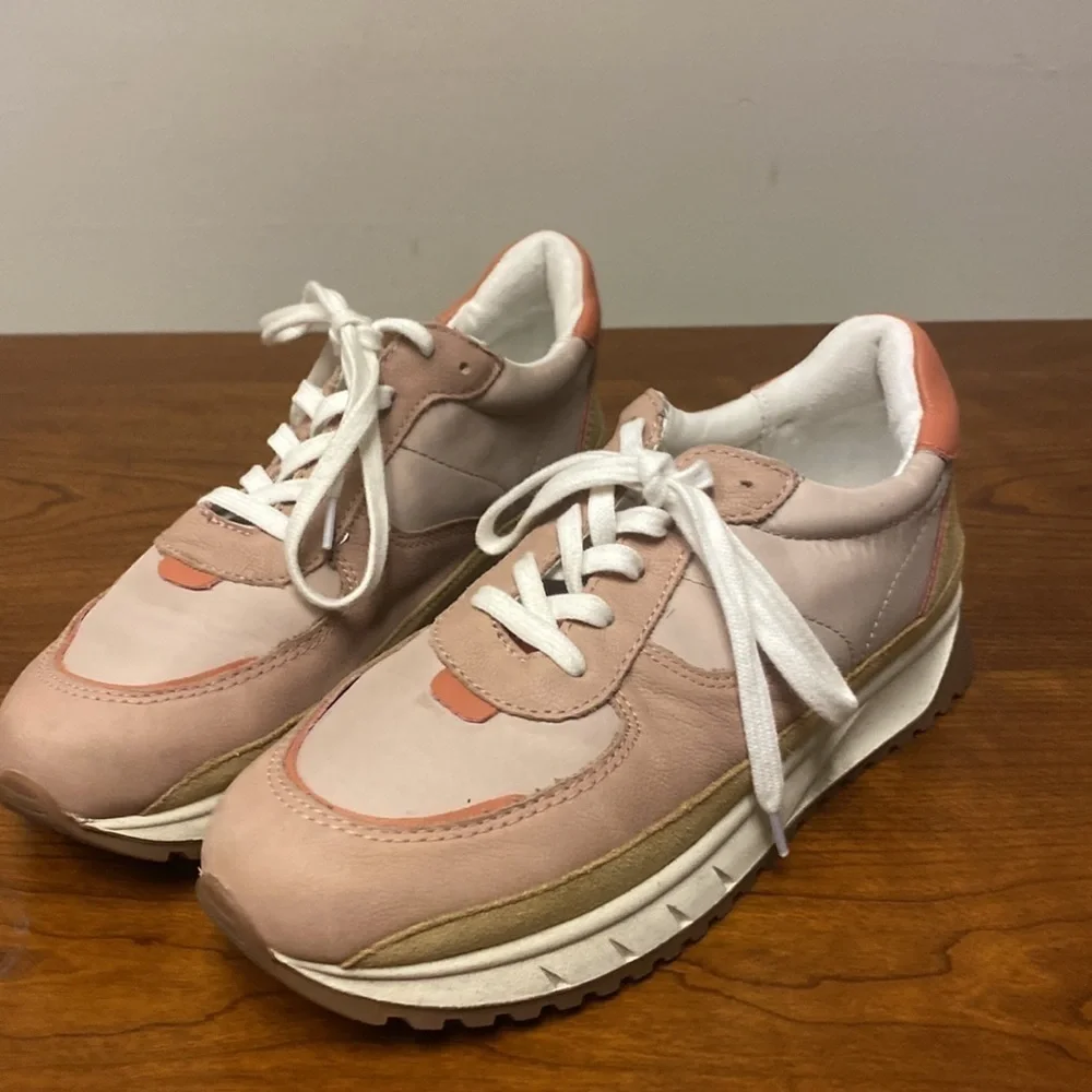 MadeWell Item NC290 Kickoff Trainer Sneakers in (Re)sourcedNylon and Pink Nubuck